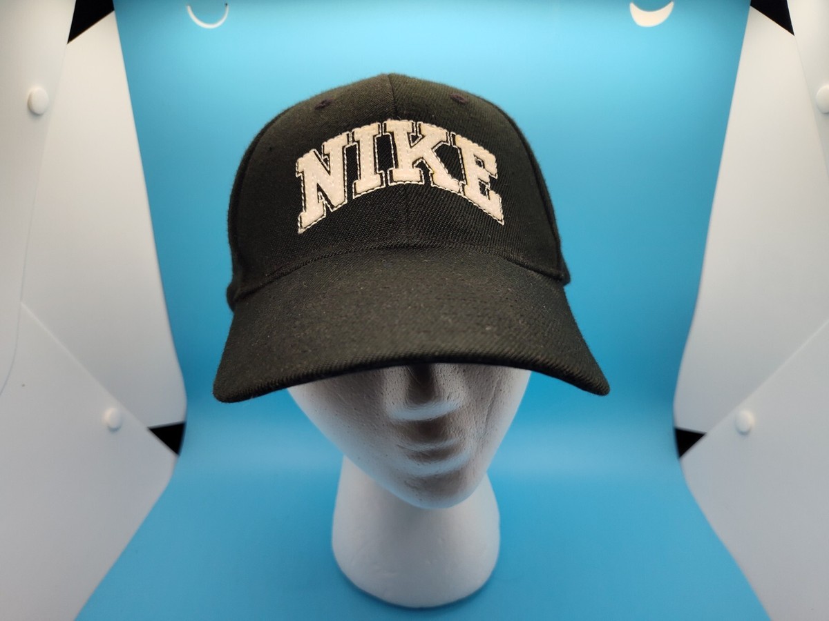 Vintage Nike Hat Cap Strap Back Black White Spell Out Dad Vintage Nike Hat Cap Strap Back Black White Spell Out Dad