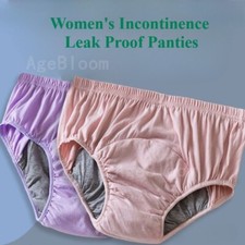 2 Pack Female Incontinence Underwear Diaper Pants Washable Leak-proof Washable