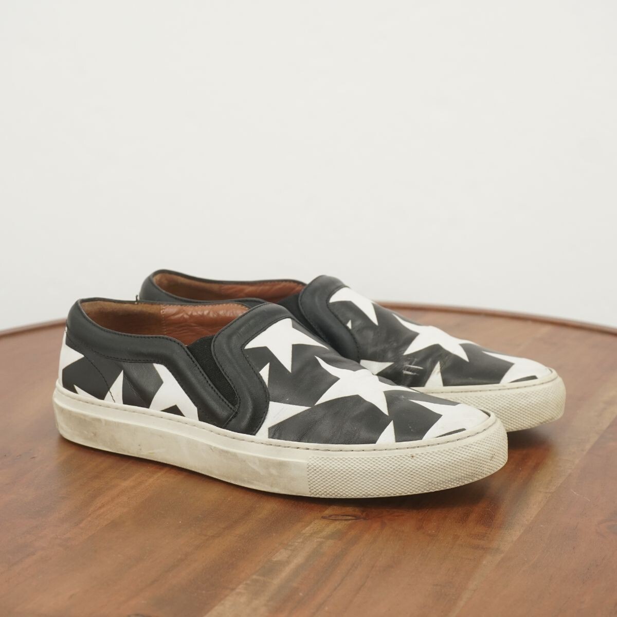 Givenchy Black and White Slip-On Shoes Givenchy Leather slip-on sneakers | The Fashion Square main image 4
