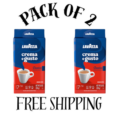 (2PACK) Lavazza Crema e Gusto Ground Coffee, Medium, Arabica and Robusta, 8.8 oz