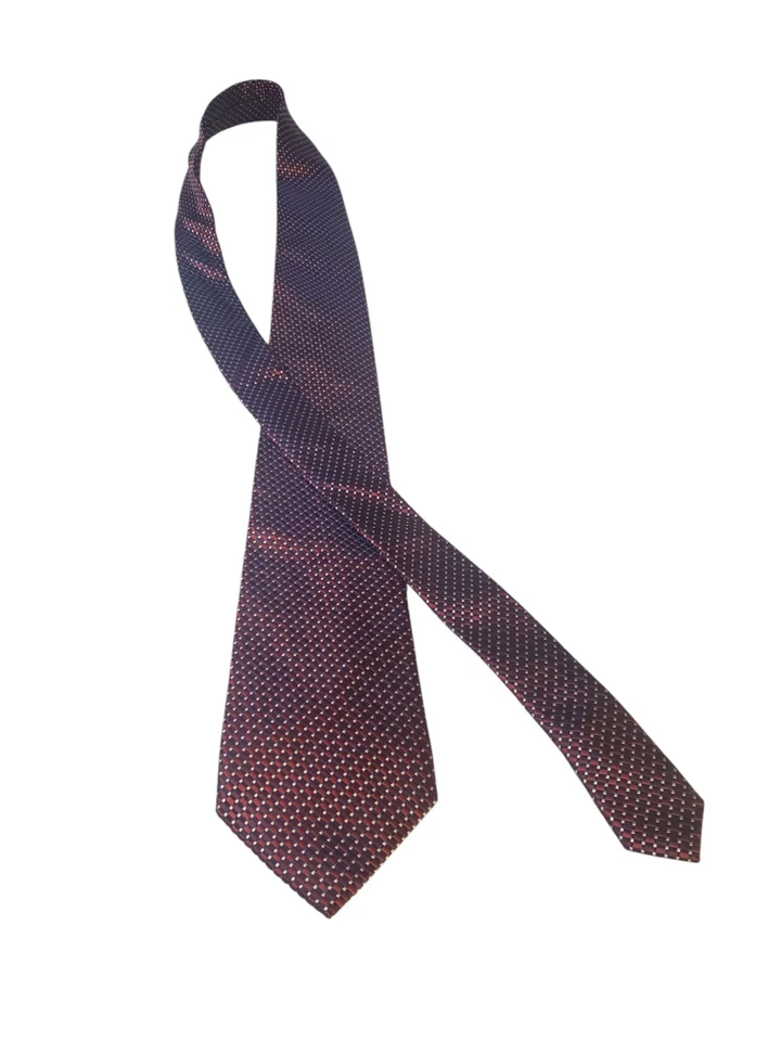 Corbata Dockers resistente a las manchas para hombre de diseñador roja blanca azul geométrica oficina iglesia Foto 3 de 4