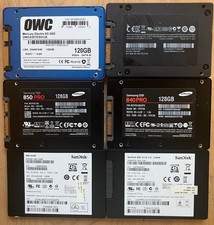 Lot of 6x 2.5" SATA SSDs - Samsung 850 PRO 128GB + 840 PRO 128GB + OWC + Apple +