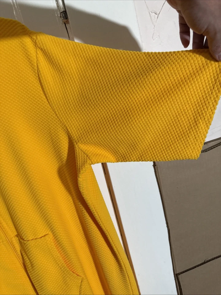 Tumbona Stan Herman Waffled Terry Amarillo Cremallera Talla Grande Foto 3 de 4