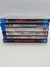 6 Assorted 3D(1) Blu-ray Movies Kingsmen Safe House 12 Strong Equalizer 2