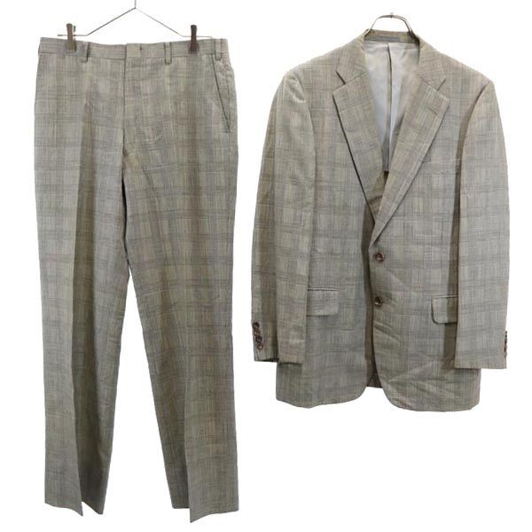 スーツ 90s Burberrys wool check double set up Burberrys 90s Old Linen Blend Wool Check Pattern suit Setup Men's