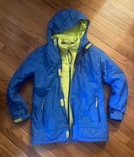 Lands End Girls Size L 14 16 Blue 2-n-1 Parka Snow Skin Jacket Coat