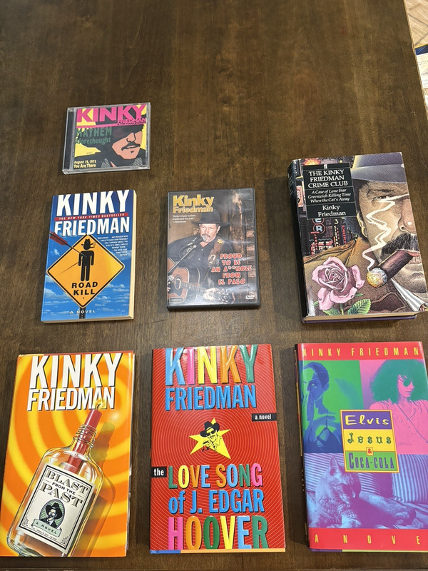 Kinky Friedman Collection Lot – Books, CD & DVD