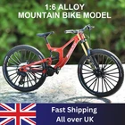 1:6 Scale Alloy Mountain Bike Model Realistic Gear Bicycle Toy Front Rear Shock