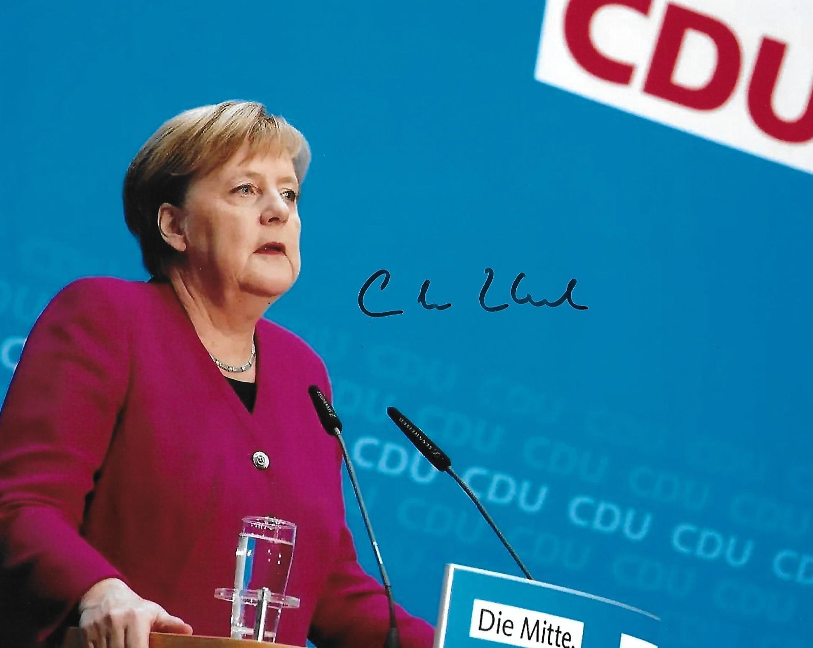 Angela Merkel autographed 8x10 photo Chancellor of Germany Politics COA LOOK!