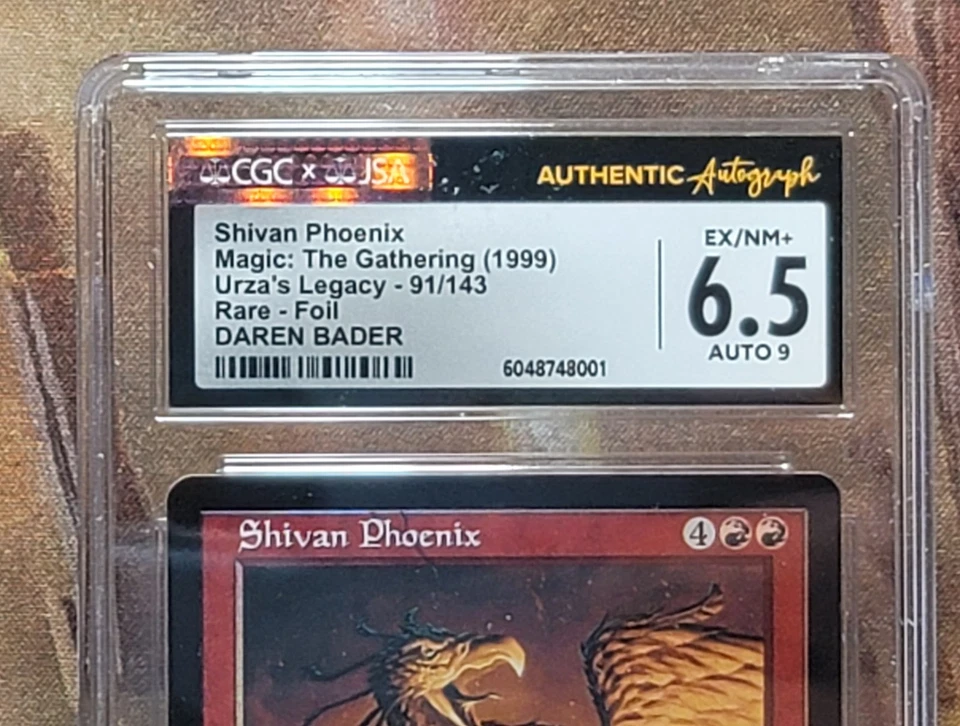 MTG Shivan Phoenix Urza's Legacy Foil Signed By Artist Daren Bader CGC 6.5 JAS 9 - Image 3 of 4