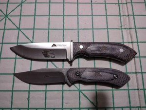 Ozark Trail Fixed Blade Grey Wood Handle Hunting Knife Set