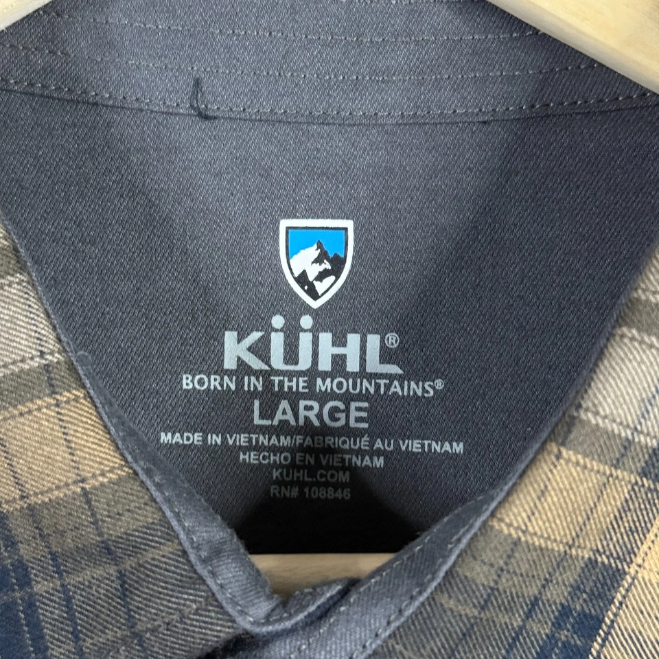 Camisa Kuhl Para Hombre Grande Negra Amarilla Franela Fugitiva a Cuadros Manga Larga Exterior Foto 4 de 4