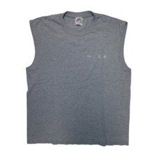 Vintage Nike Grey Sleeveless T-Shirt with Logo Men's Size M Made In USA
