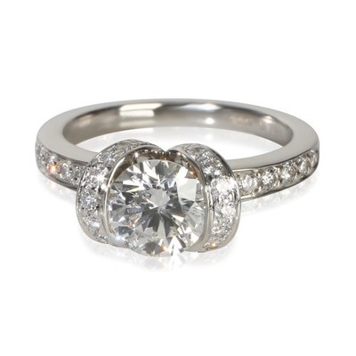 Tiffany & Co. Platin 0.90 ct Round Brilliant Diamant Ribbon Verlobungsring