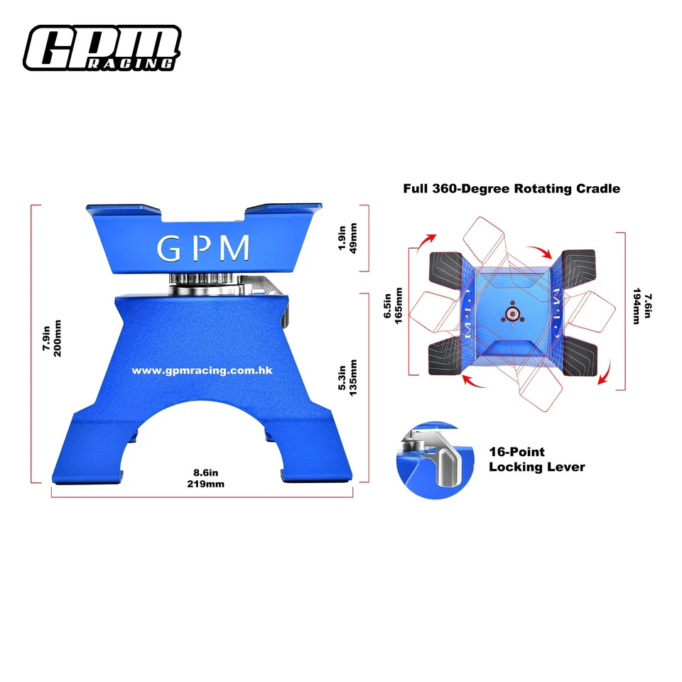 GPM Large Aluminum Rc Car / Truck Stand For 1/5 , 1/6 , 1/7 , 1/8 , 1/10 Model - Image 3 of 4