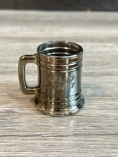 Bud Light Anheuser Busch Vintage 1998 Mini Silver on Glass Mug Shot Glass
