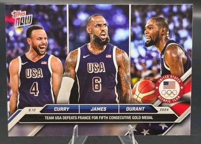 2024 Topps Now Olympic Games - LeBron James, Stephen Curry, Kevin Durant