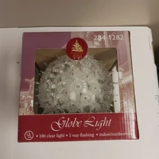 Vintage Globe Light White 3 Way Flashing Enchanted Forest Christmas Works in Box