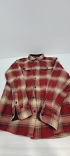 Orvis Men  s Flannel Shirt Jacket XL Red Plaid Heavyweight Snap Front Shacket