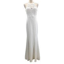 LULU'S XS Loving White Lace Halter Mermaid Wedding Bridal Maxi Dress NEW B170
