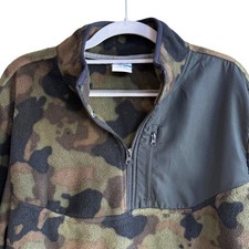 Starter Mens Camouflage Fleece Quarter Zip Pullover Jacket Size M