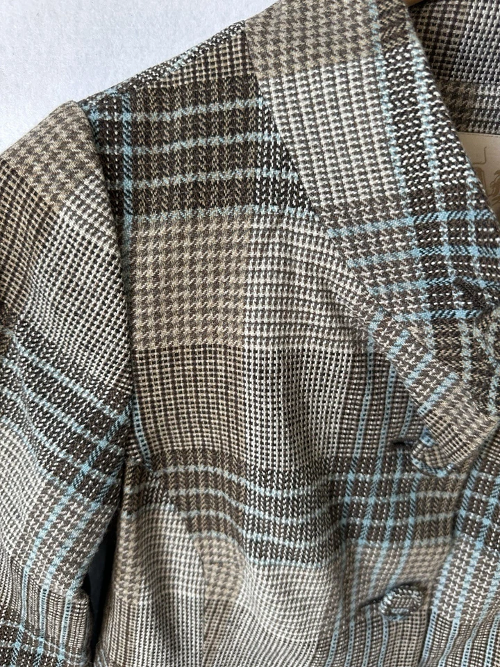 LAL Blazer Retro Chaqueta de Lana A Cuadros Preppy Otoño Armario Para Mujer Talla M Foto 3 de 4