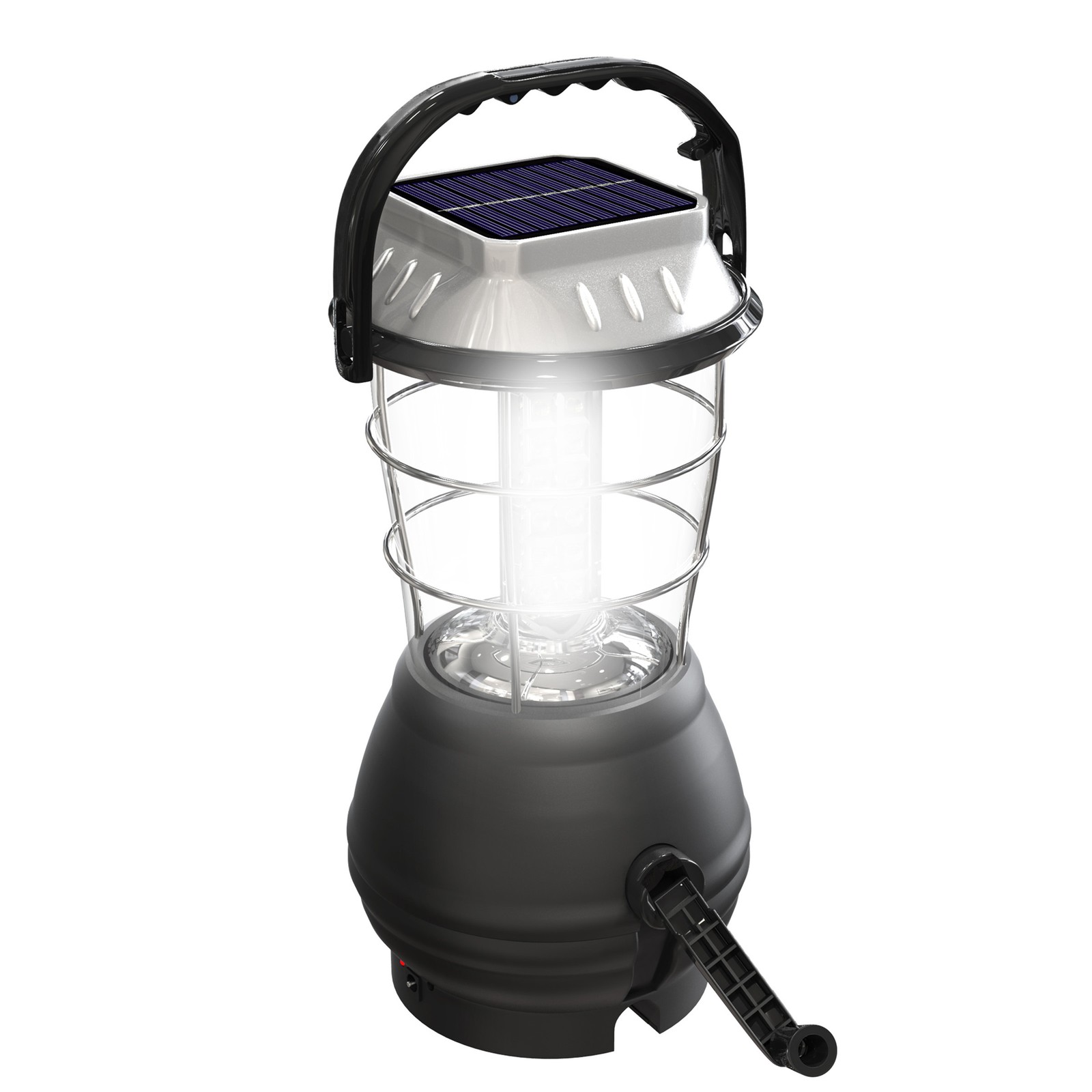 Solar Powered Crank Battery Operated Lantern 36-Led Flashlight Camping