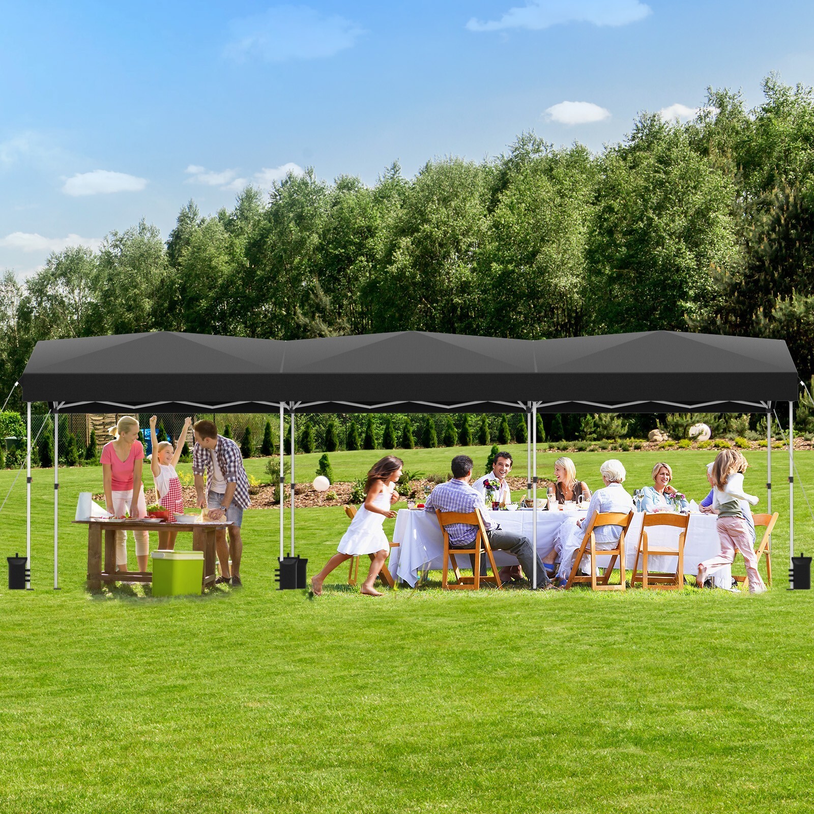 Heavy Duty Carport 10x30 Pop up Canopy Waterproof Portable Garage w/ 3 Sidewalls