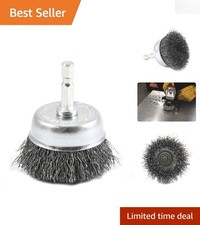 Forney 72729 Coarse Crimped Wire Cup Brush with 1/4-Inch Hex Shank - 2-Inch