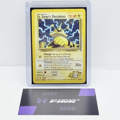 POKEMON KARTE LT. SURGE S ELECTABUZZ HOLO 6/132 - ENG GYM HEROES - TOP