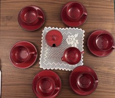 Vintage Villeroy & Boch Granada Tea Set Ruby Red Vitro-Porcelaine