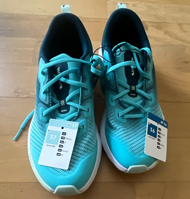 Kalenji Laufschuhe Sneaker Low Top Schnürung Türkis/Schwarz/Weiß EU re 37+li 36