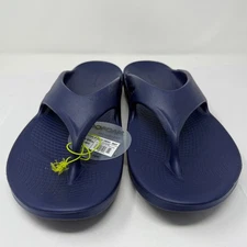 OOFOS Ooriginal Luxe Navy Recovery Thong Sandals Men's 14 Unisex Comfort Slides
