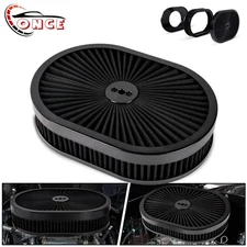 12" Air Cleaner Set High Flow 4-Barrel Carburetor 5-1/8" Neck Washable Muscle