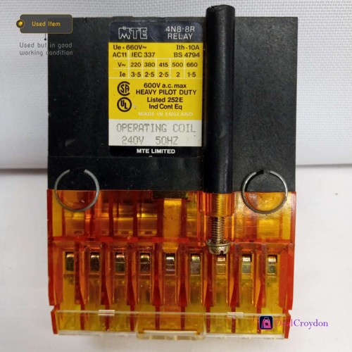 MTE RELÈ 4N8-8R HEAVY PILOT DUTY 600V C.A. MAX 240V/50HZ - Foto 2 di 6