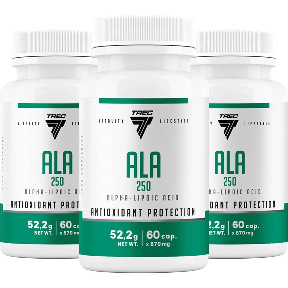 ALA 250 - 60-120 capsules -Métabolisme, fonction hépatique, acide alpha-lipoïque - Photo 1/4