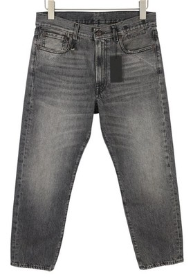 R13 Boyfriend Damen Jeans 26 Leyton Schwarz Whiskered Fade Cropped Zip FW25