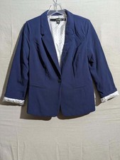 Kensie Navy Polka Dot Lined Blazer M