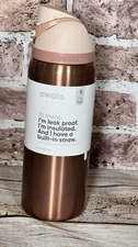 Owala Stainless Steel FreeSip Bottles 32 Oz Holiday 2025 Metallic Rose Gold