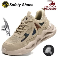 Mens Work Boots Steel Toe Safety Shoes Indestructible Sneakers Lightweight Shoes