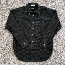 Engineered Garments New York Button Down Shirt Size XS Black Velvet Polka Dot