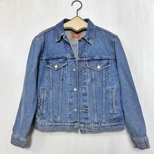 LEVI  S USA DENIM JEAN TRUCKER JACKET MEN  S Size SMALL EUC