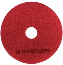 Red Buffer Floor Pads 5100, Low-Speed, 12", 5 pack