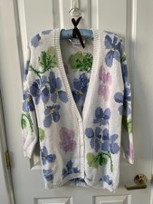 Adrienne Vittadini Sport Floral Sweater Sz S 10 Oversized 90s