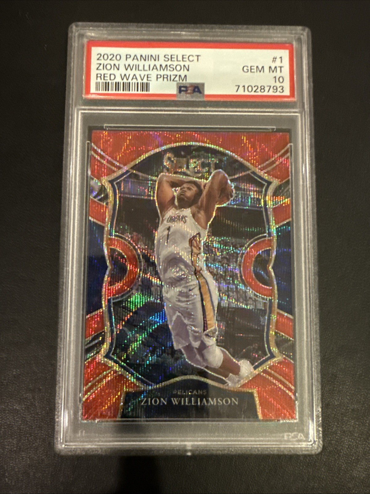 2020 Panini Select Zion Williamson Red Wave Prizm #1 PSA 10
