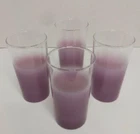 4 Vintage MCM Federal Frosted Lavender Highball Glasses