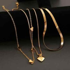 3pcs/set Exquisite Heart-Shaped Pendant Necklace Set For Women