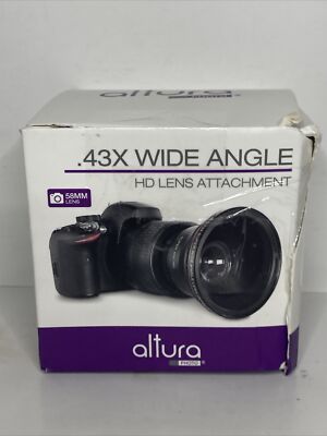58MM 0.43x Altura Photo Professional HD Wide Angle Lens (w/Macro Portion) for Ca