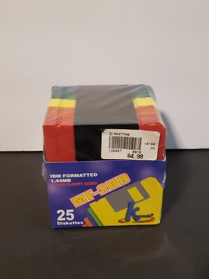 NEW BOX 25 KHYPERMEDIA MICRO DISKETTES 3.5 FLOPPY DISKS IBM FORMAT 1.44MB MF-2HD