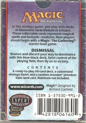 MTG Invasion Dismissal Deck 60-Card Preconstructed Magic the Gathering MTG Invasion Dismissal Deck 60-Card Preconstructed Magic the Gathering